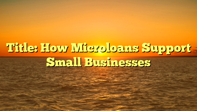 Title: How Microloans Support Small Businesses
