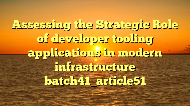Assessing the Strategic Role of developer tooling applications in modern infrastructure batch41_article51